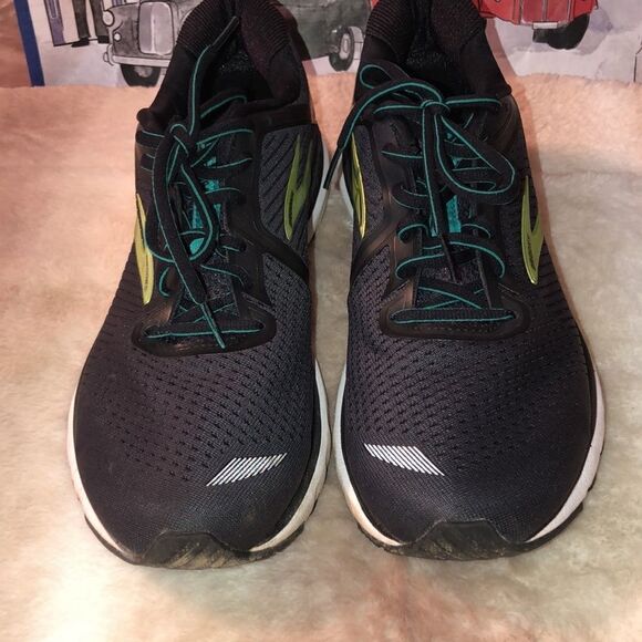 Brooks 9.5 Adrenaline 20 Running Sneakers DNA LOFT Black Green - Picture 3 of 9